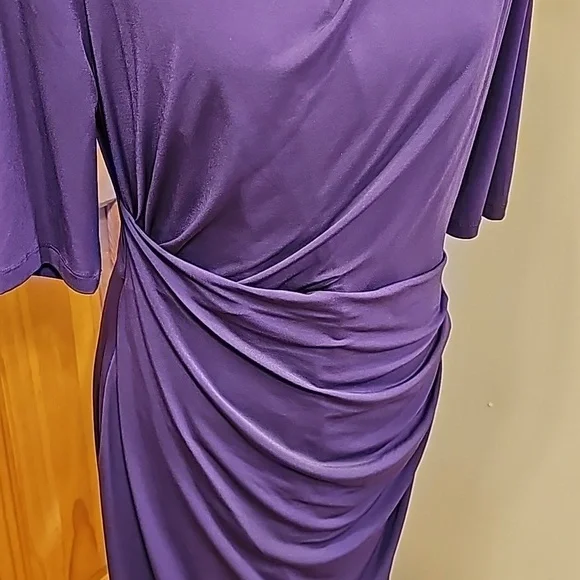 Size 14 connected apparel new without tags purple 3/4 length sleeve dress - Picture 2 of 11